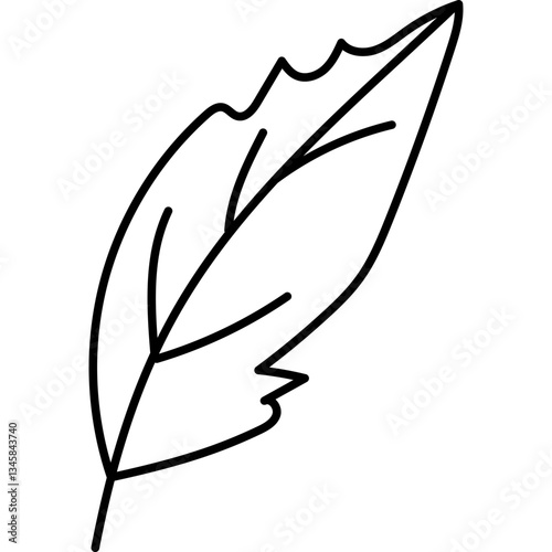 Lovely doodle of mint leaf isolated on white background. Hand drawn scriblle illustration for design, decoration, social media