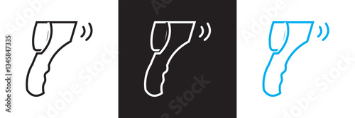 Infrared thermometer icon. Vector illustration. isolated on white and black background. EPS 10