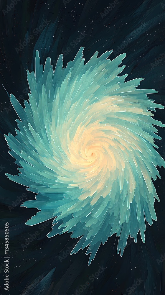 Celestial Vortex: Teal Spiral Galaxy. Celestial Vortex: Teal Spiral Galaxy.