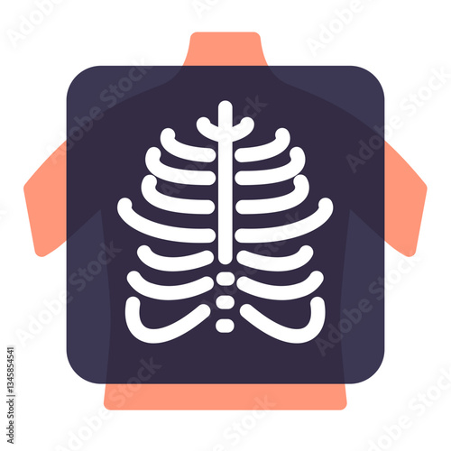 X-ray scan with skeleton vector illustration