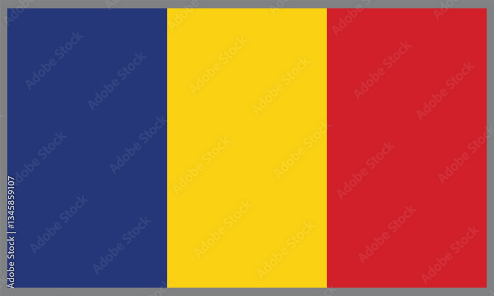 Fototapeta premium Romania flag, Romania National Flag Vector, The correct proportions and color.