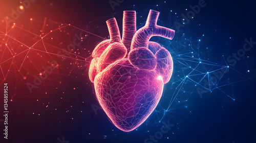 Illustrative materials of heart lines with a sense of technology