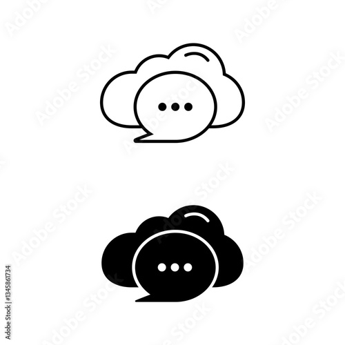 Clouds Chat Message Icon Illustrator- EPS-8