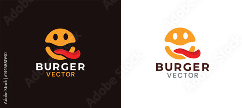 Burger house vector logo design 