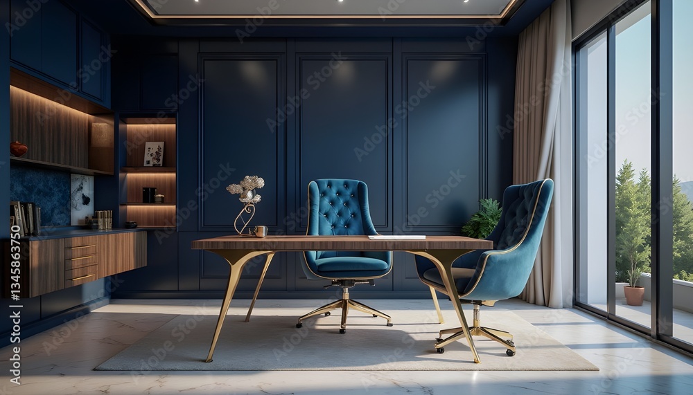 Fototapeta premium a perfect environment for work, an office interior design 