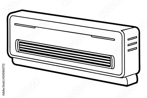 air conditioner line art silhouette vector illustration