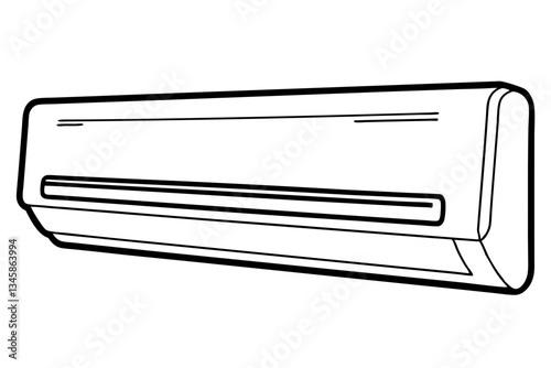 air conditioner line art silhouette vector illustration