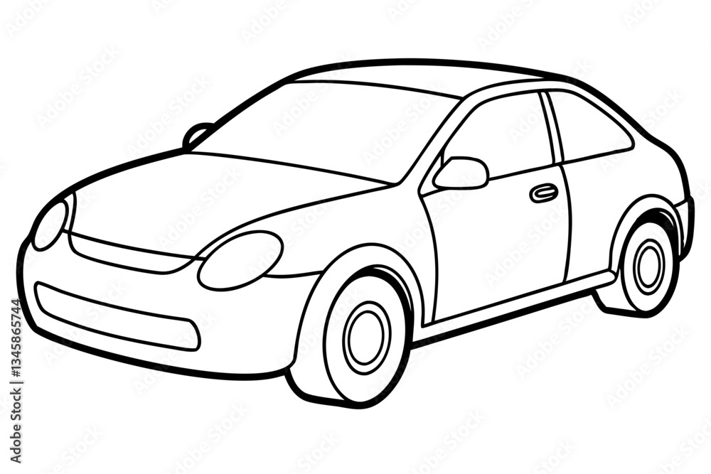 Fototapeta premium car line art silhouette vector illustration