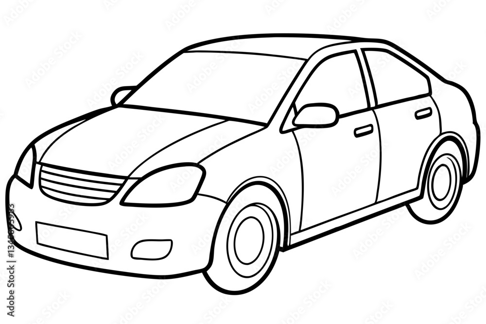 Fototapeta premium car line art silhouette vector illustration