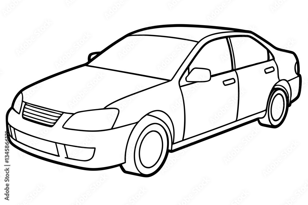 Fototapeta premium car line art silhouette vector illustration