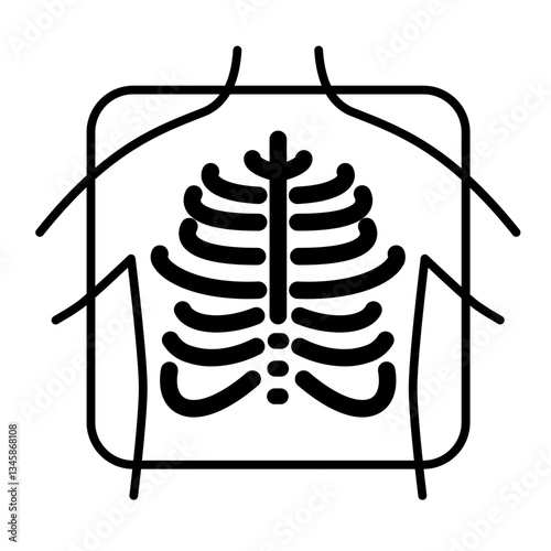 X-ray scan with skeleton vector illustration