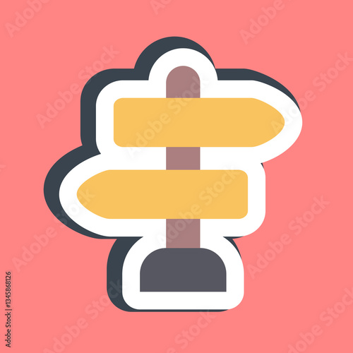 Sticker direction sign. Camping and adventure elements. Good for prints, posters, logo, advertisement, infographics, etc.