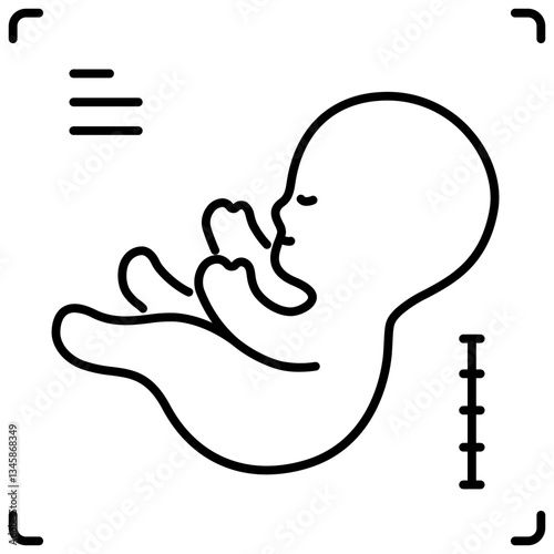 Ultrasound showing baby image vector illustration