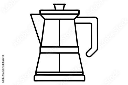 coffee maker line art silhouette vector illustration