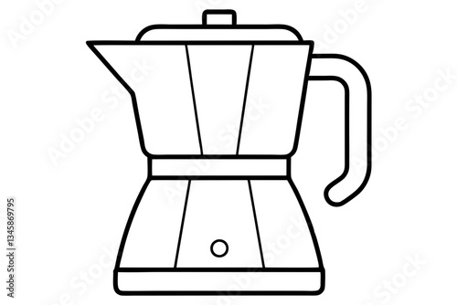 coffee maker line art silhouette vector illustration