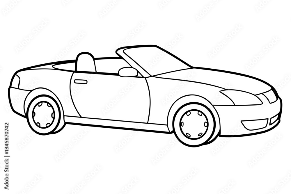 convertible car line art silhouette vector illustration convertible car line art silhouette vector illustration