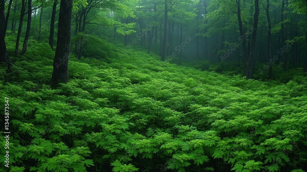 Fototapeta premium Lush Green Forest Canopy Nature Scene