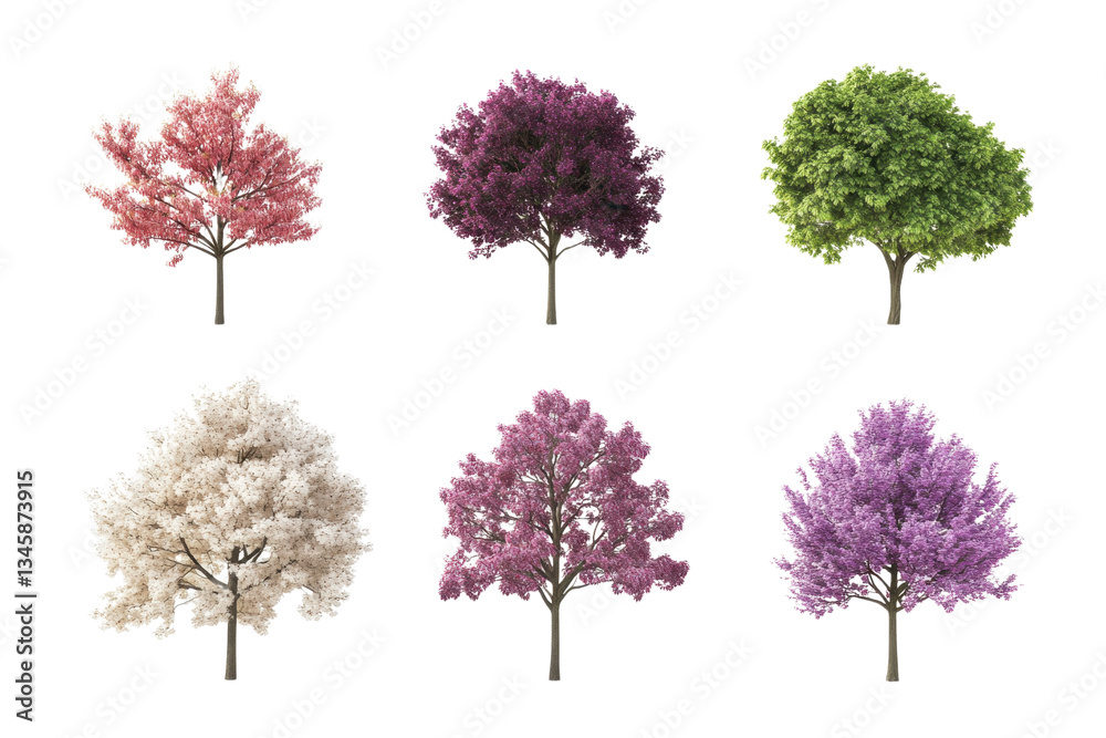 Collection Beautiful 3D Trees isolated on transparent or white background, png Collection Beautiful 3D Trees isolated on transparent or white background, png