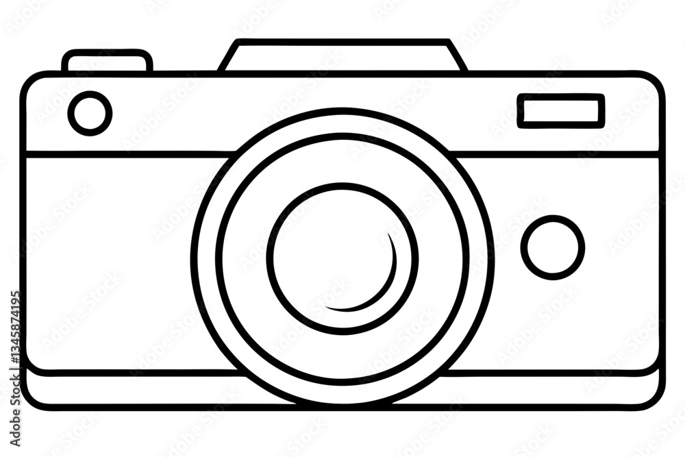 digital camera line art silhouette vector illustration digital camera line art silhouette vector illustration