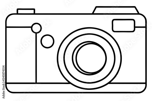 digital camera line art silhouette vector illustration