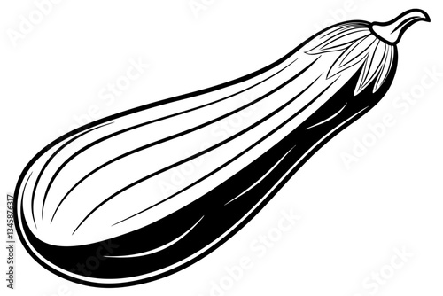 eggplant line art silhouette vector illustration