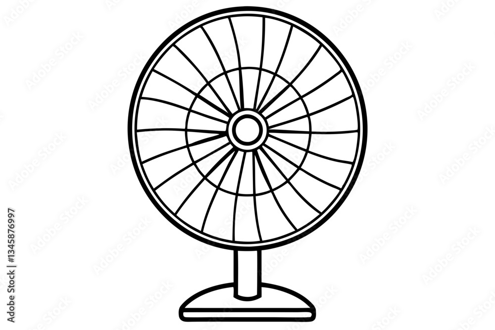 electric fan line art silhouette vector illustration electric fan line art silhouette vector illustration