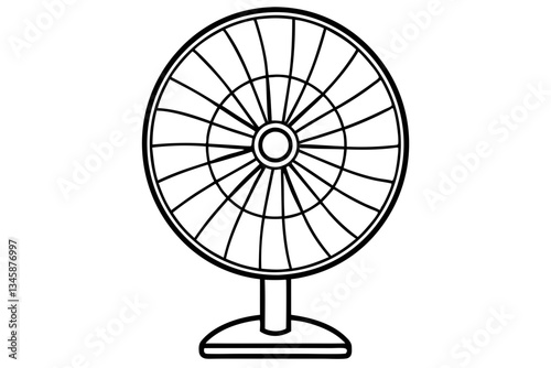 electric fan line art silhouette vector illustration