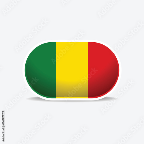 Mali national flag button vector