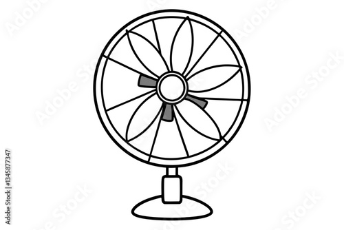 electric fan line art silhouette vector illustration
