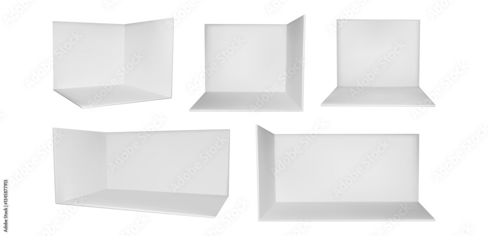 3d empty corner booth room mockup. White wall trade show cube box. Perspective product display space for expo kiosk. Conference stall exhibition area. Store showroom section for small backdrop 3d empty corner booth room mockup. White wall trade show cube box. Perspective product display space for expo kiosk. Conference stall exhibition area. Store showroom section for small backdrop