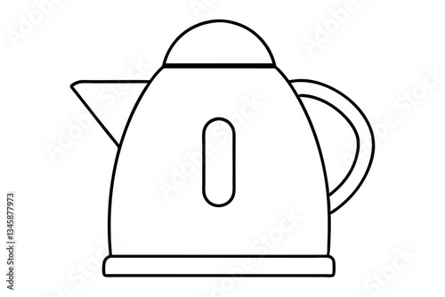 electric kettle line art silhouette vector illustration