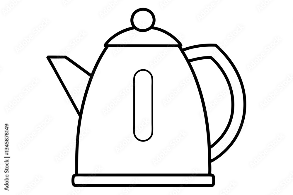 Obraz premium electric kettle line art silhouette vector illustration