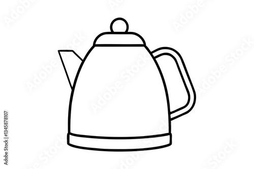 electric kettle line art silhouette vector illustration
