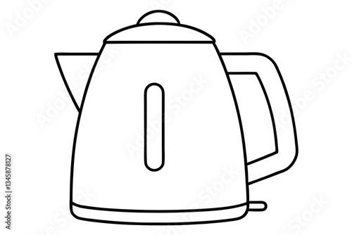 electric kettle line art silhouette vector illustration