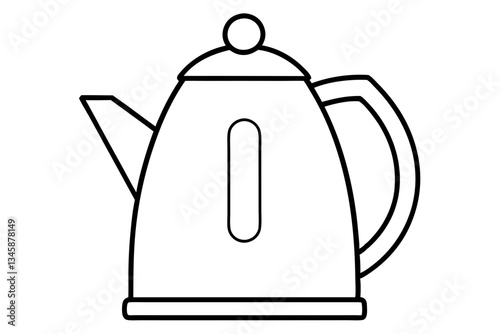 electric kettle line art silhouette vector illustration