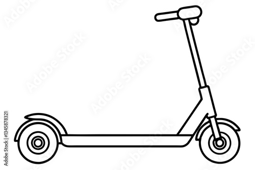 electric scooter line art silhouette vector illustration