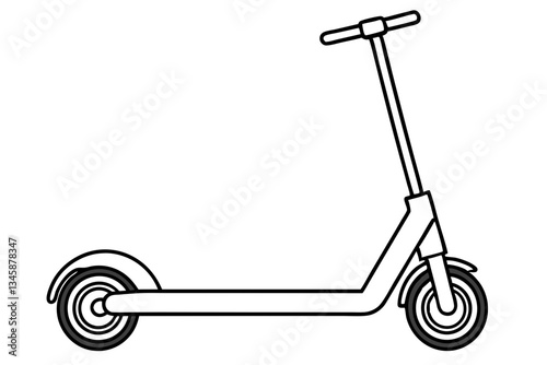 electric scooter line art silhouette vector illustration