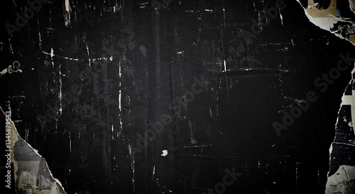 黒く深く陰影漂う古びたポスター 質感あふれるテクスチャ