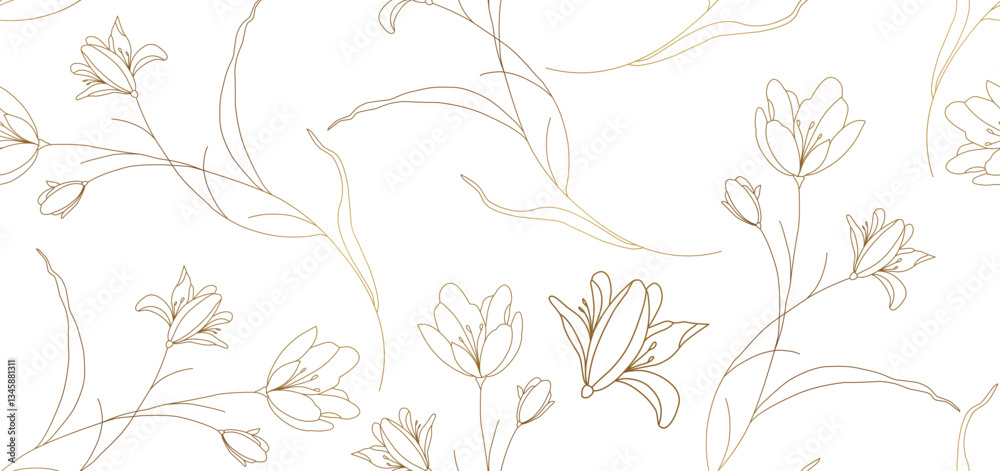 Fototapeta premium Hand drawn Sweet flower Vine seamless pattern.soft pastel colors seamless pattern Vector Illustration ,Design for fashion , fabric, textile, wallpaper , wrapping and all print