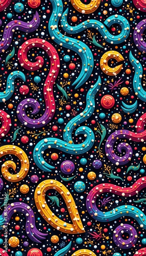 Abstract colorful line doodle seamless pattern , textile, creative Abstract colorful line doodle seamless pattern , textile, creative