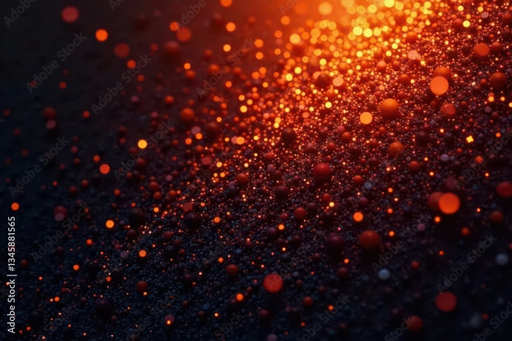 Fototapeta premium Abstract dark orange glow; gritty, textured background , bokeh, orange, texture