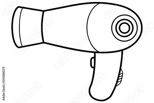 hair dryer line art silhouette vector illustration