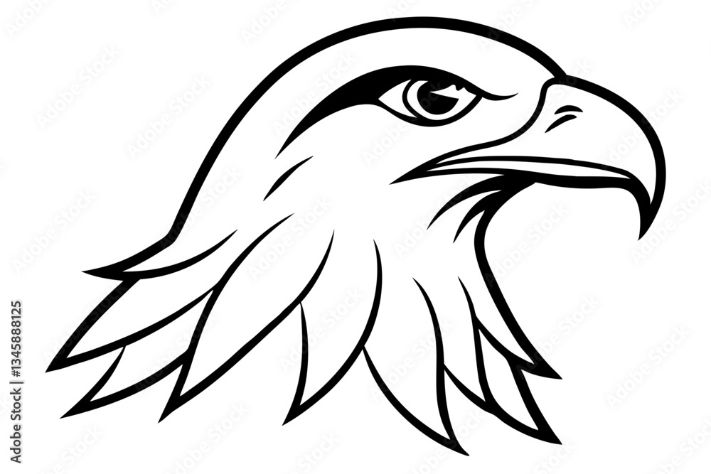 Fototapeta premium hawk line art silhouette vector illustration