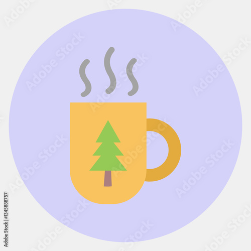 Icon cup. Camping and adventure elements. Icons in color mate style. Good for prints, posters, logo, advertisement, infographics, etc.