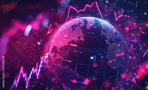 Global economic downturn depicted as a troubled Earth