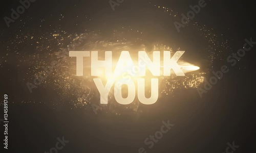3d animated text thank you, 4k resolution recording, ai generated