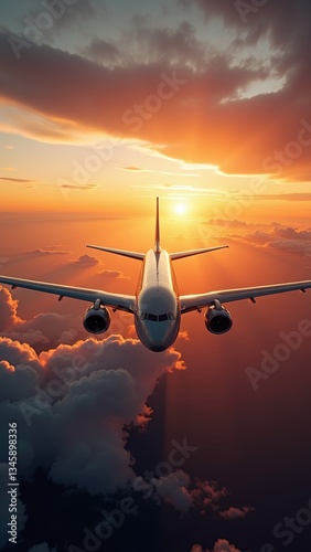 The airplane soared through the sky, leaving a trail of clouds in its wake