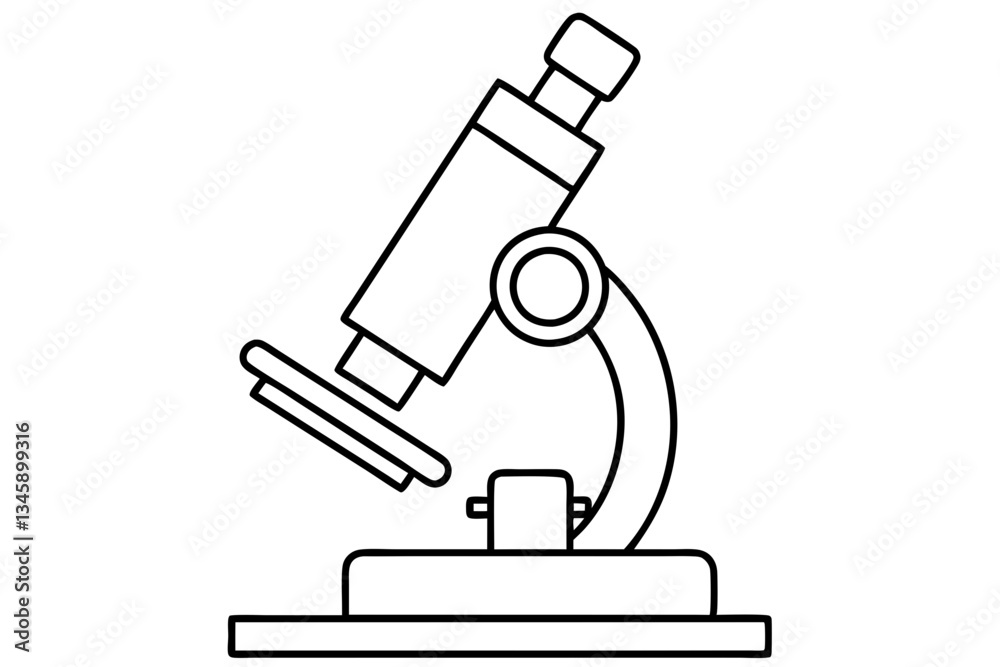 microscope line art silhouette vector illustration microscope line art silhouette vector illustration