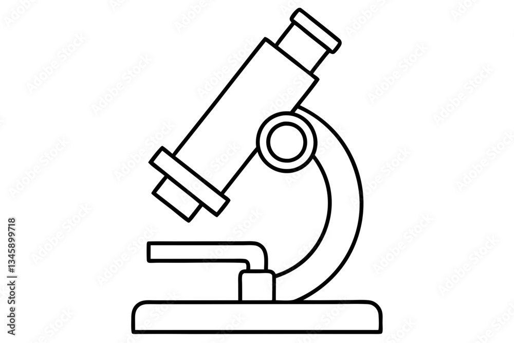 microscope line art silhouette vector illustration microscope line art silhouette vector illustration
