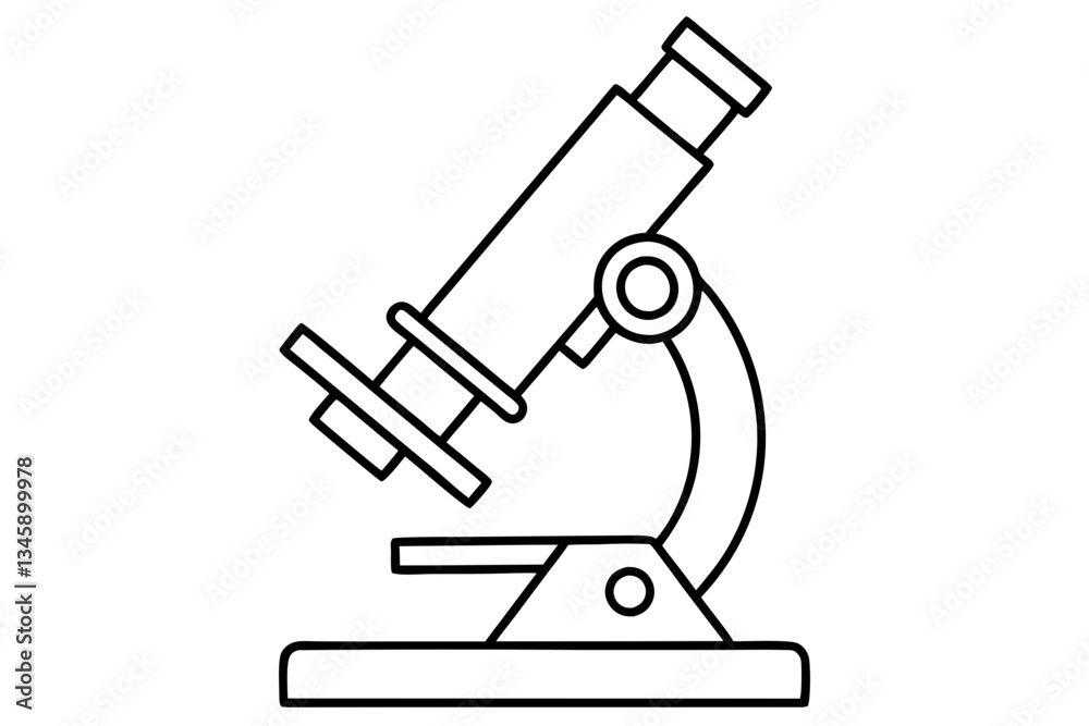 microscope line art silhouette vector illustration microscope line art silhouette vector illustration